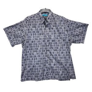 Tori Richard Hawaiian Shirt Abstract Print Short‎ Sleeve Blue 2XB